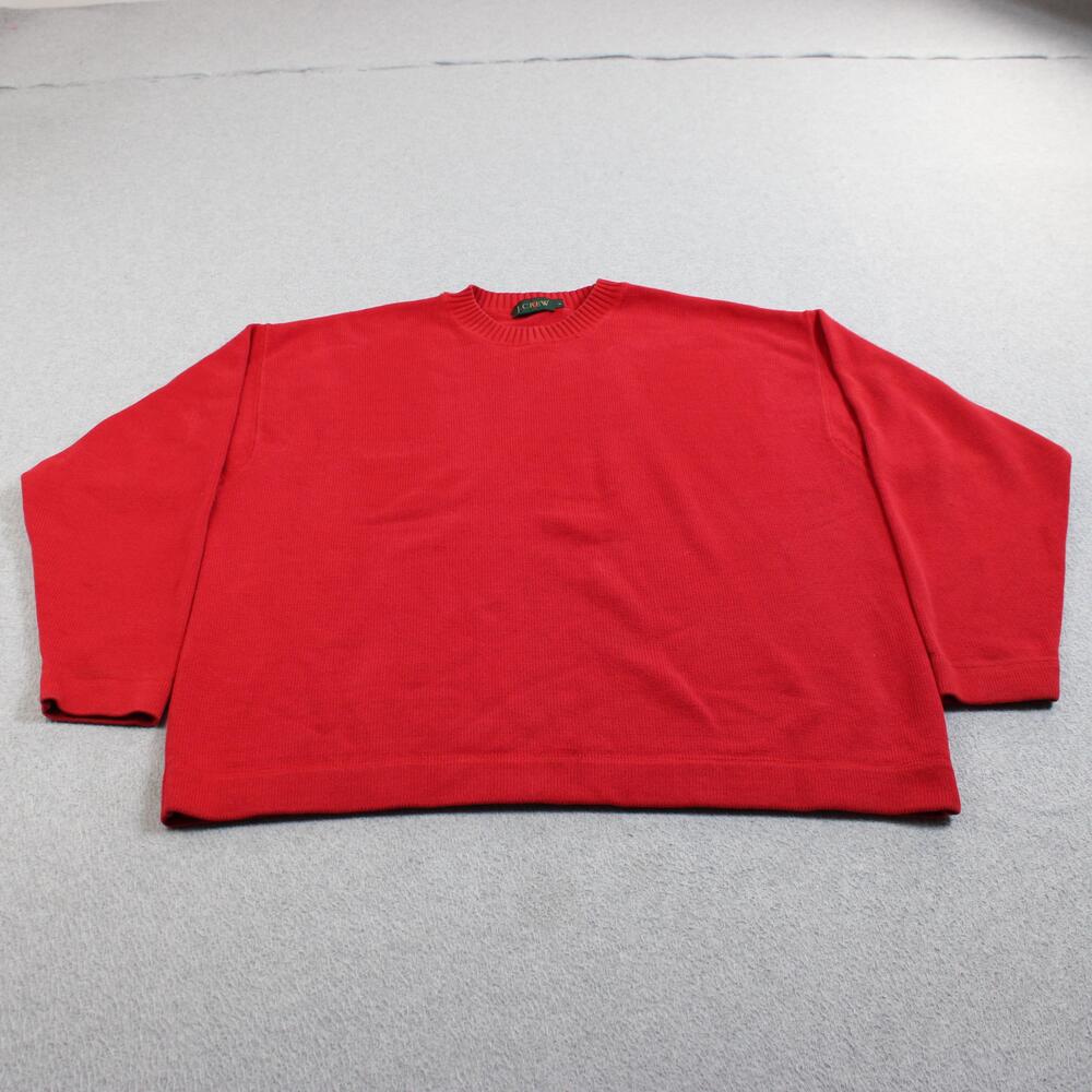 J Crew Oarsman Sweater Men Large Red Cotton Crewneck Pullover Academia Heritage